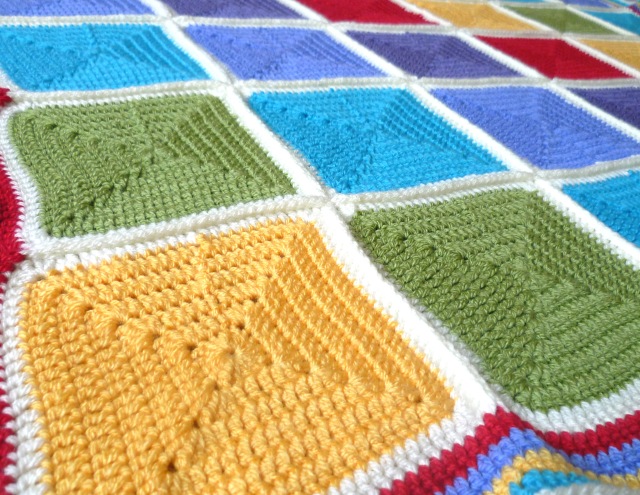 rainbow squares blanket